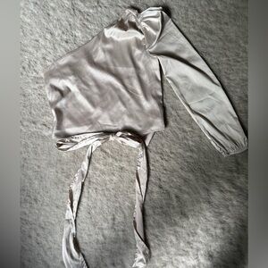 One shoulder satin top
